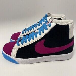 Vintage 11/08 Nike 6.0 Blazer Mid-Black Rave Pick And White Women Shoes Size 8